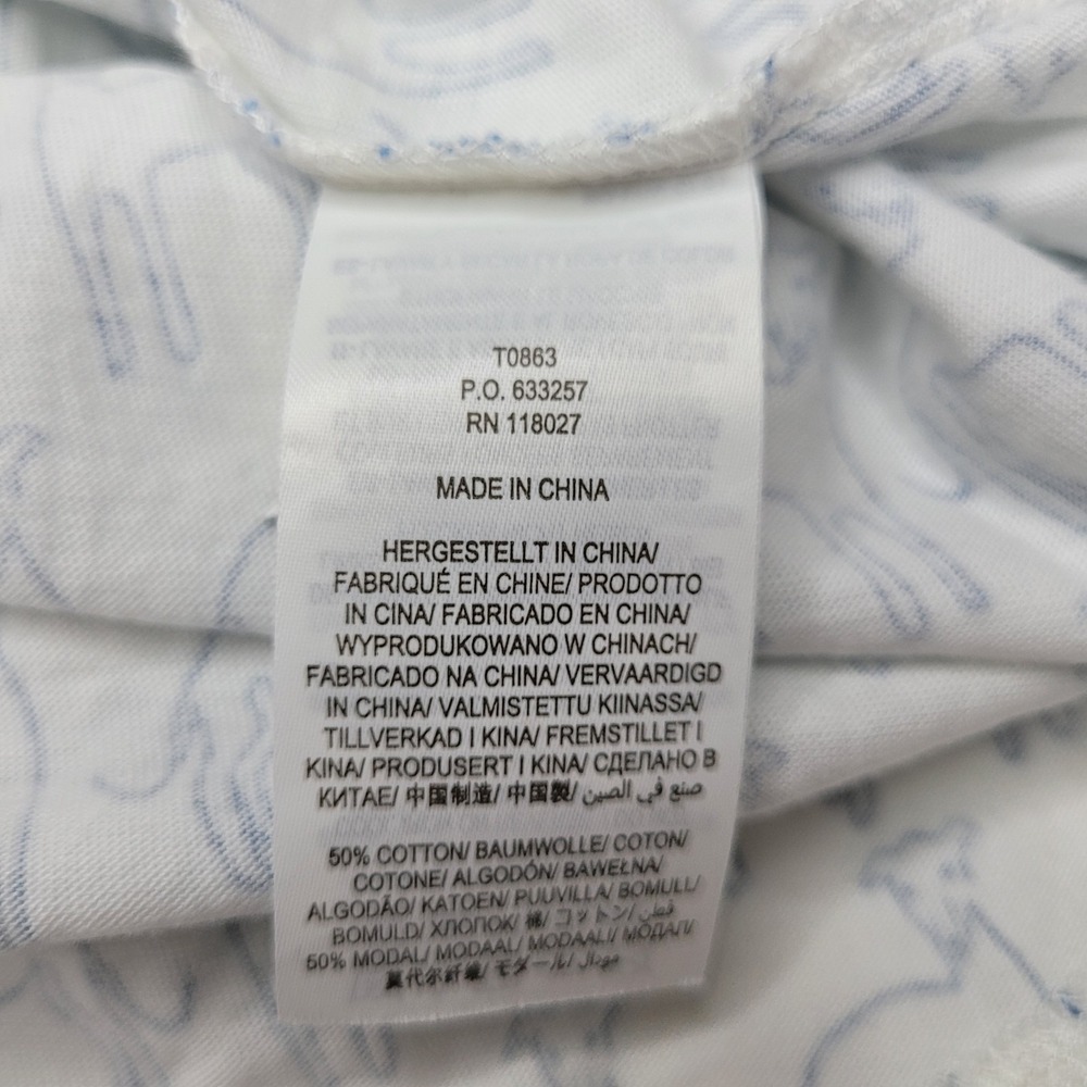 Boden Knit Shirt Grayhound Dog Print Size 12 Long Sleeve Button Up White/Blue - Picture 5 of 6